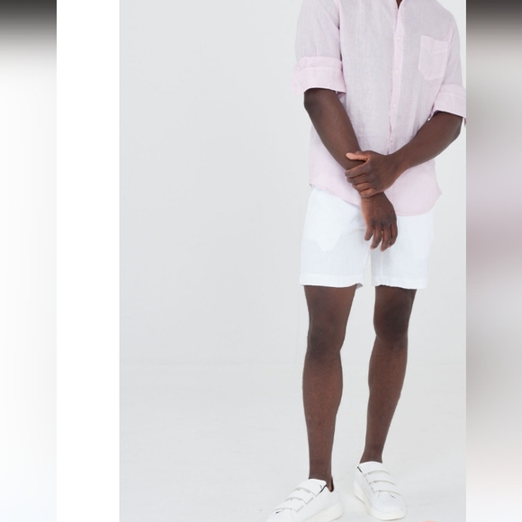 Haris Cotton White Linen Bermuda Shorts M - Picture 1 of 4